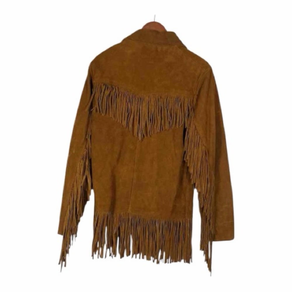 Rare vintage fringe crude doe suede/buckskin jacket 1950’s Western Boho native - Picture 3 of 9
